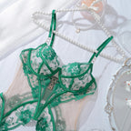 Ethereal Dreams Sheer Tulle Set - Delicate Lace Ensemble