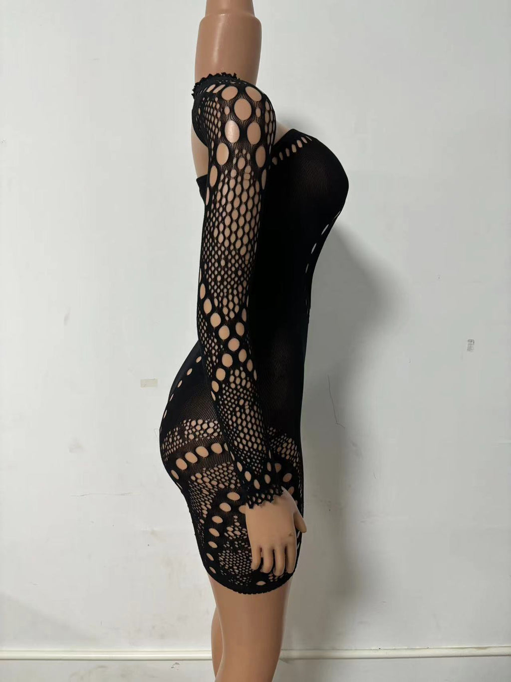 Round Neck Mesh Bodysuit - Strapless Shawl Style