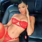 Garden Bloom Floral Lace Set - Transparent Bra & Panty