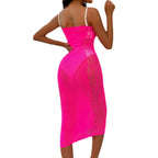 Tube Top Mesh Bodycon Dress - Strap Style