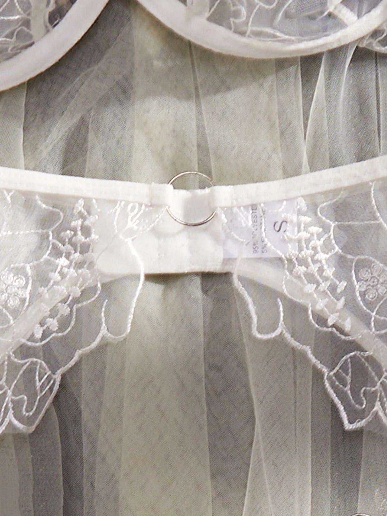 Goddess Embroidery Halter Set - 3 Piece Sheer Shapewear