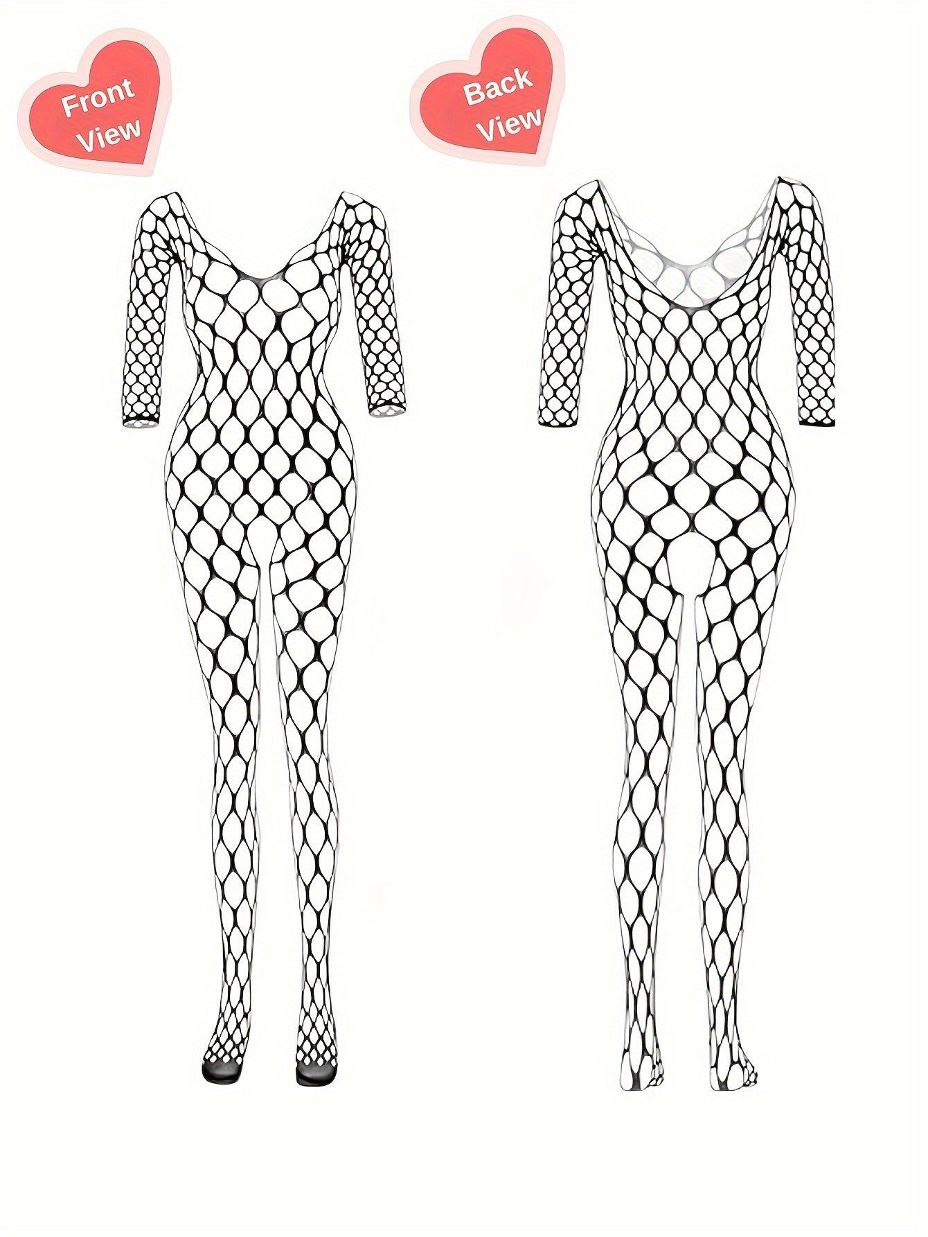 Hollow Out Fishnet Bodysuit - Tight-Fitting One Piece Design
