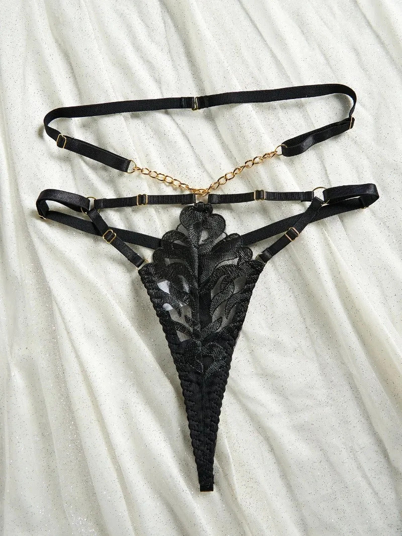 Chains of Desire 4-Piece Lingerie - Corset and Chain Set