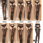 Garter Fishnet Stockings - Jacquard Pattern