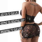 Fishnet Bodysuit Lingerie Set - Mesh Teddy Babydoll