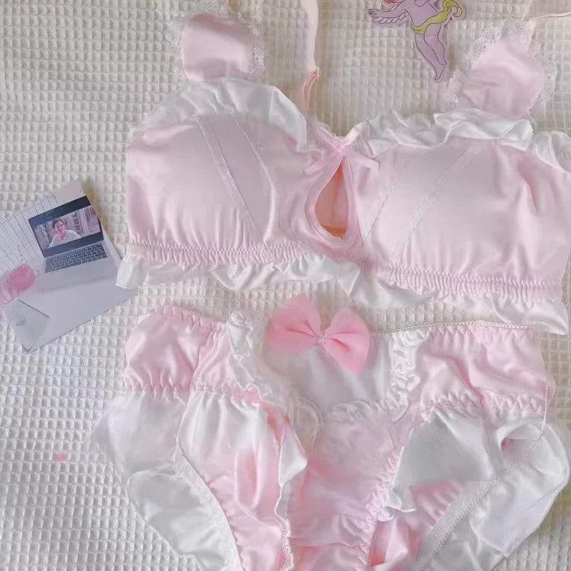 Sweet Bunny Dreams Kawaii Bralette - Wire-Free Comfort Set