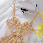 Ethereal Dreams Sheer Tulle Set - Delicate Lace Ensemble