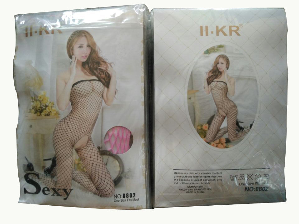 Fishnet Stockings Bodysuit - Strapless One Piece Design