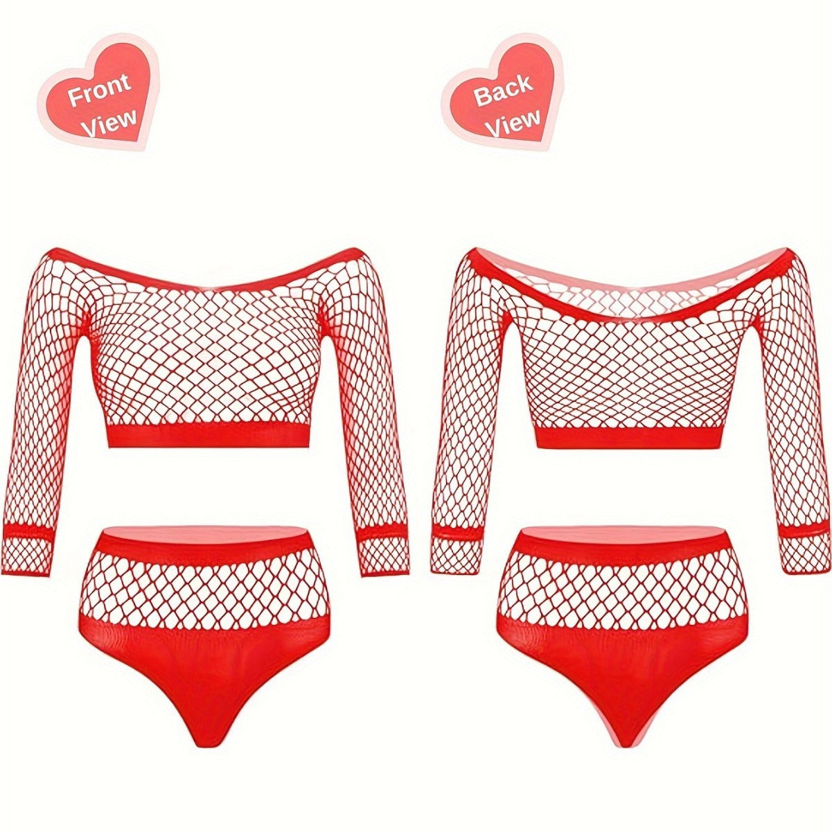 Hollow Out Mesh Nightdress - Sheer Sleepwear Set