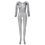 Long Sleeve Mesh Bodysuit with Fishnet Stockings