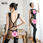 Lace Mini Skirt Sleepwear Set with Stockings