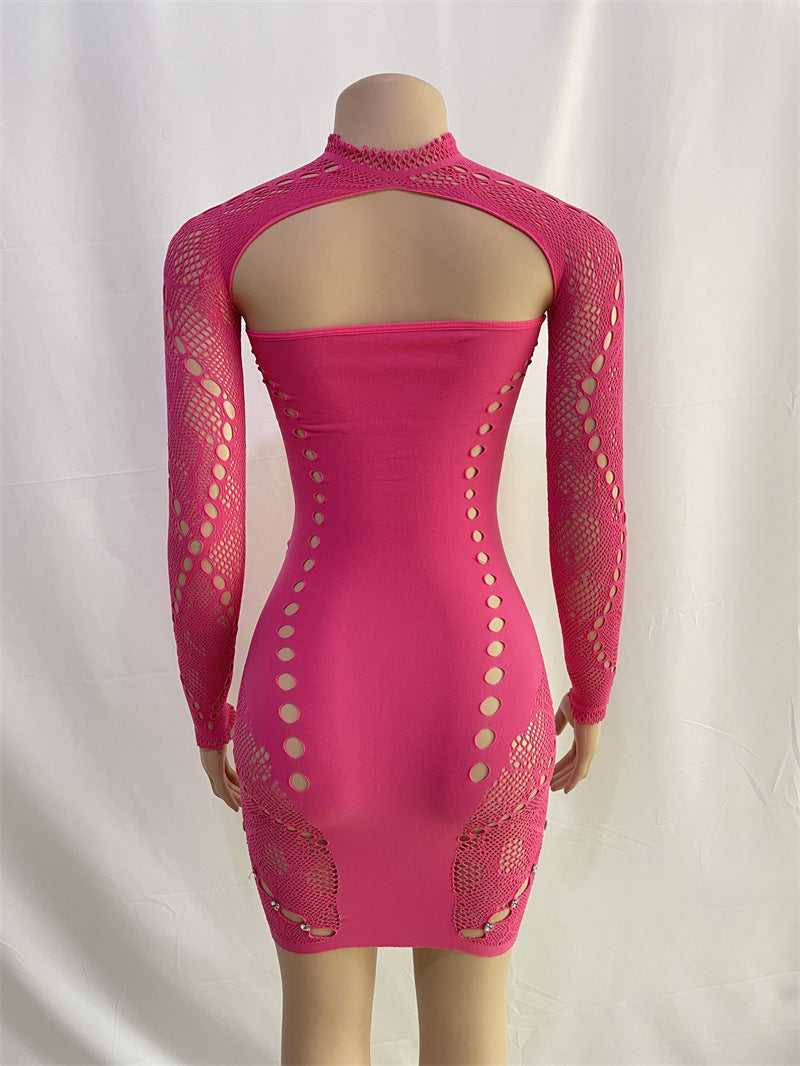 Round Neck Mesh Bodysuit - Strapless Shawl Style