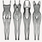 Tight-Fitting Bodysuit Pantyhose with Lace Garter Stockings Set