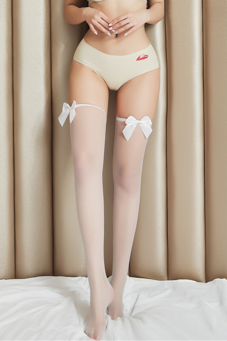 Thigh High Stockings - Over Knee Hosiery with Bow