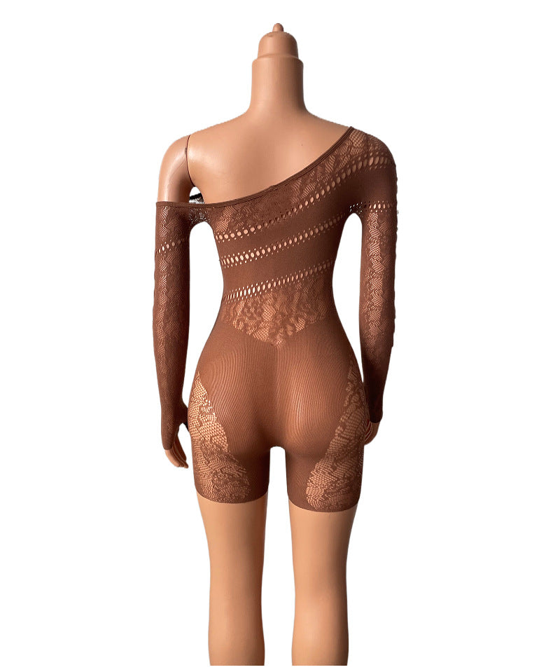 Off-Shoulder Mesh Nightdress - Fashion Sleepwear