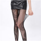Snake Pattern Fishnet Stockings - Hollow Out Design Hosiery
