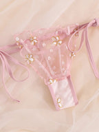Butterfly Whispers Embroidery Set - 2 Piece Bowknot Lingerie