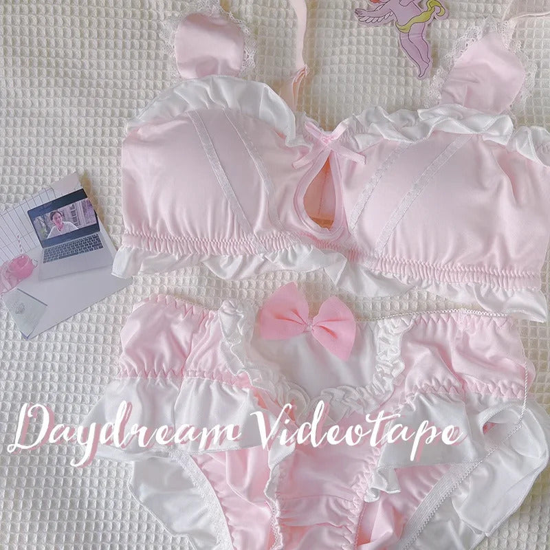 Sweet Bunny Dreams Kawaii Bralette - Wire-Free Comfort Set