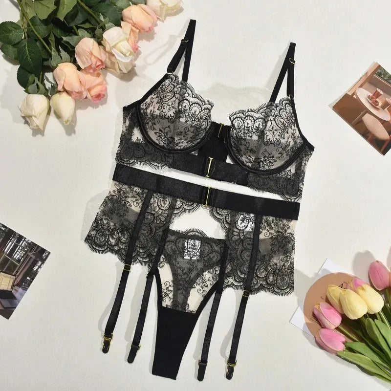 Lolita Dreams Sheer Lace Set - Romantic Bra and Panty