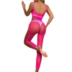 Hollow Out Pantyhose with Garter Straps