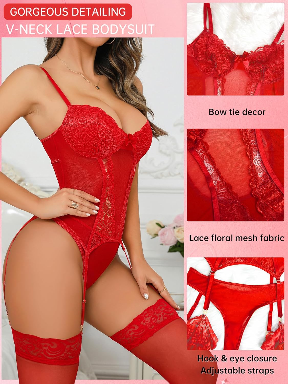 Full Coverage Fishnet Bodystocking - Attached Stockings