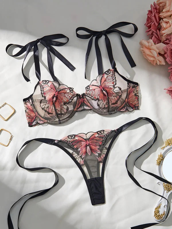 Flutter of Love Butterfly Set - 2 Piece Bowknot Lingerie