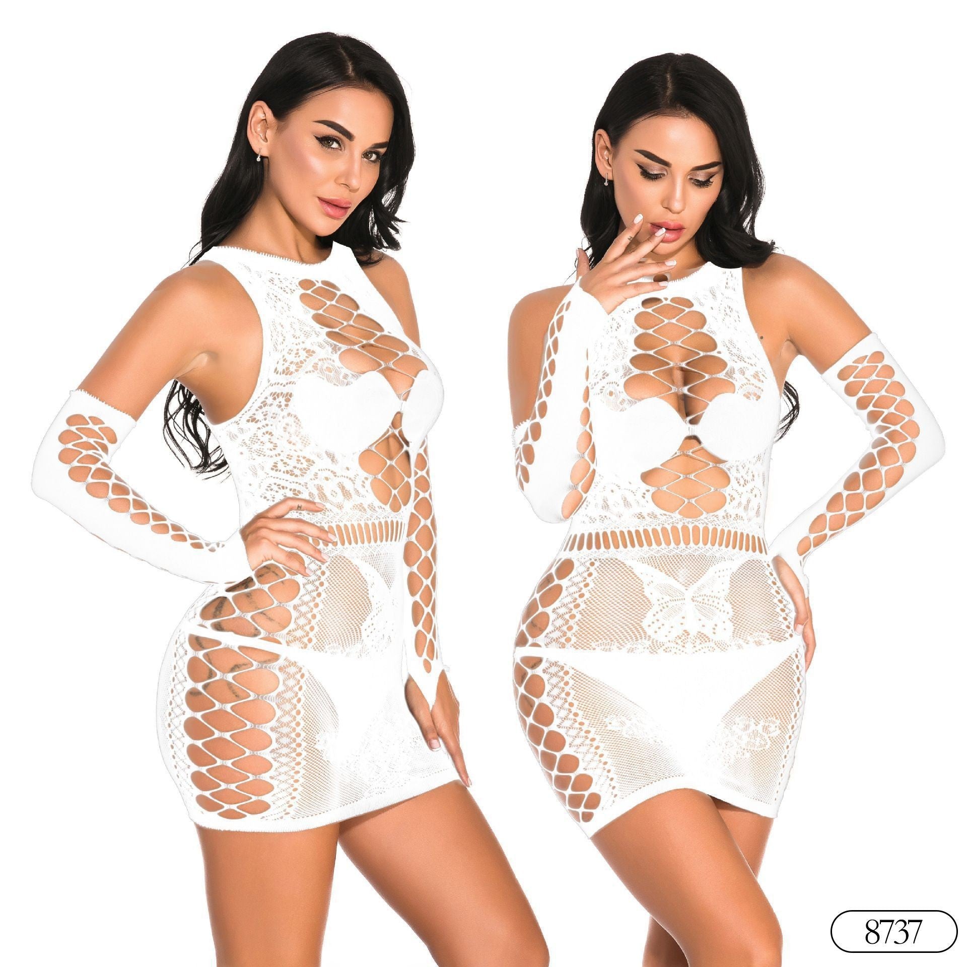 Fishnet Camisole Dress - One Piece Bodysuit