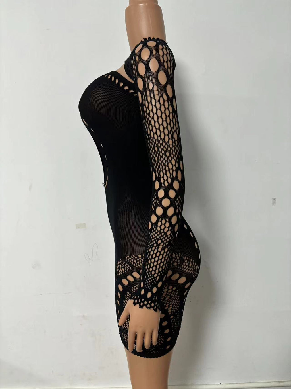 Round Neck Mesh Bodysuit - Strapless Shawl Style