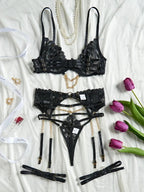 Chains of Desire 4-Piece Lingerie - Corset and Chain Set