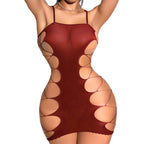 Hollow Out Fishnet Bodysuit - One Piece Design