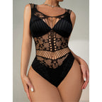 One-Piece Bikini Mesh Outfit - Hollow Out Design