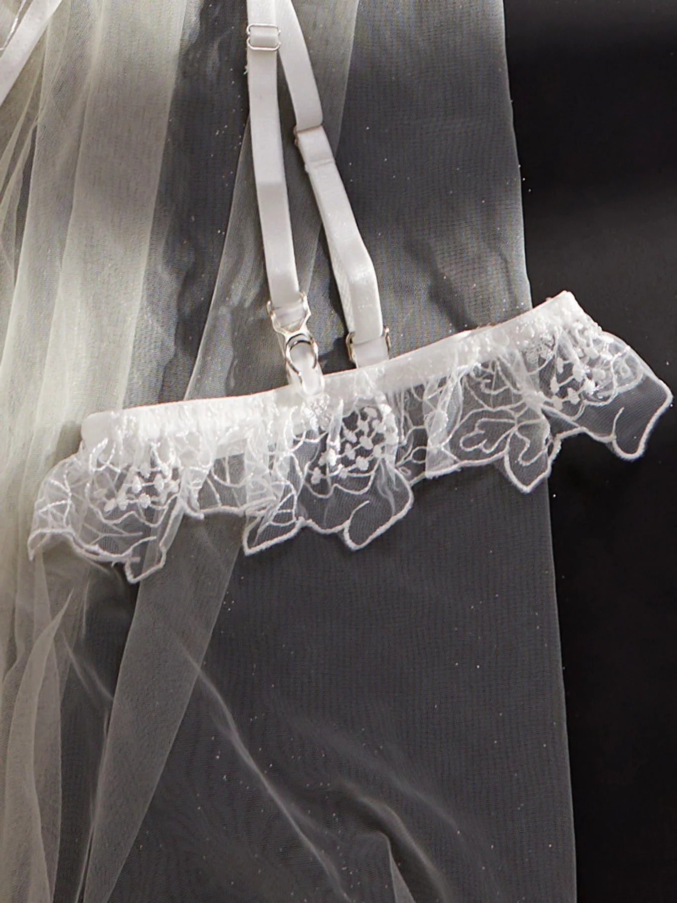 Goddess Embroidery Halter Set - 3 Piece Sheer Shapewear