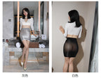 Glossy Sheer Mini Skirt - Transparent Design
