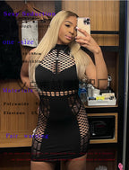 Fishnet Mesh Dress - Sleeveless Design