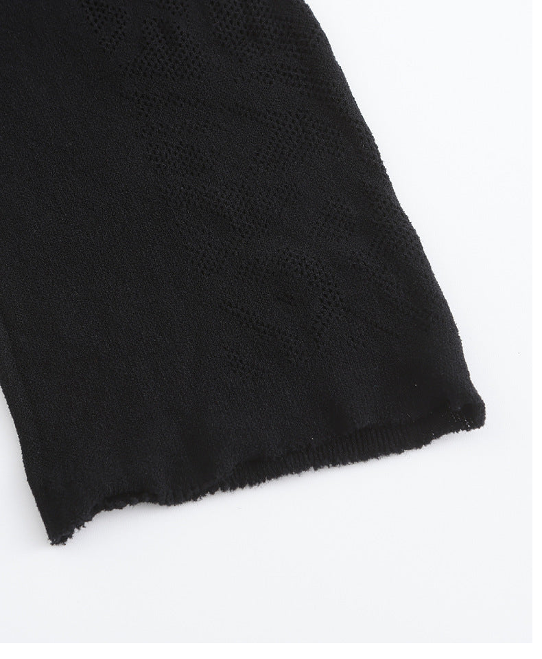 Mesh Bodycon Bodysuit - High Waist Long Sleeve Sleepwear