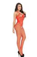 Fishnet Bodysuit - Halter Strap Lingerie