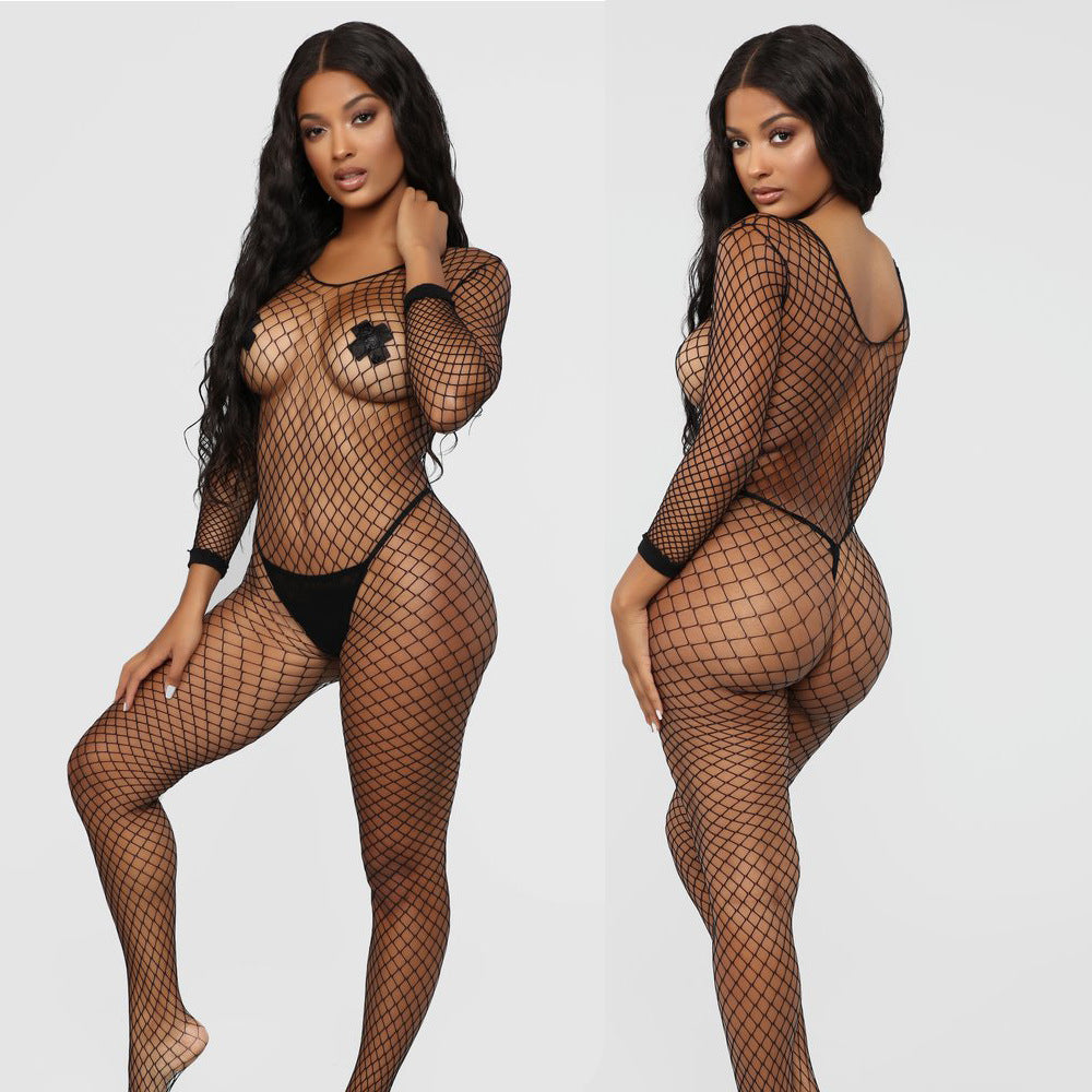 One Piece Fishnet Stockings - Bodysuit Sleepwear Set