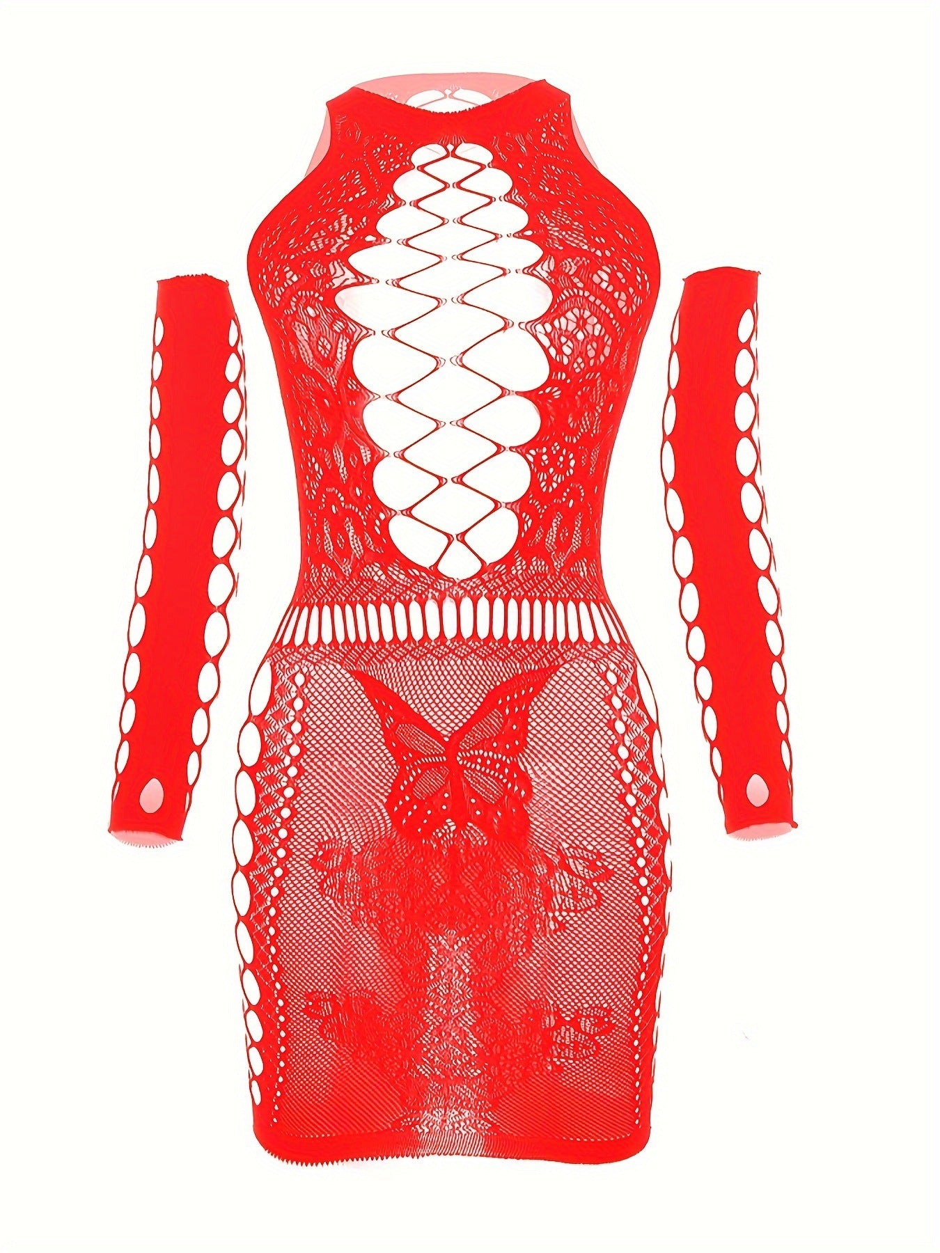 Plus Size Mesh Dress - Butterfly Sleeve Sleepwear