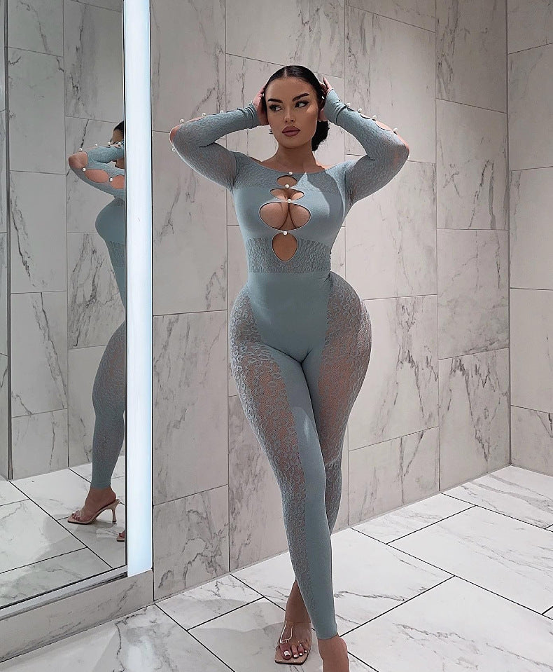 Leopard Print Jacquard Bodysuit - Animal Print Set