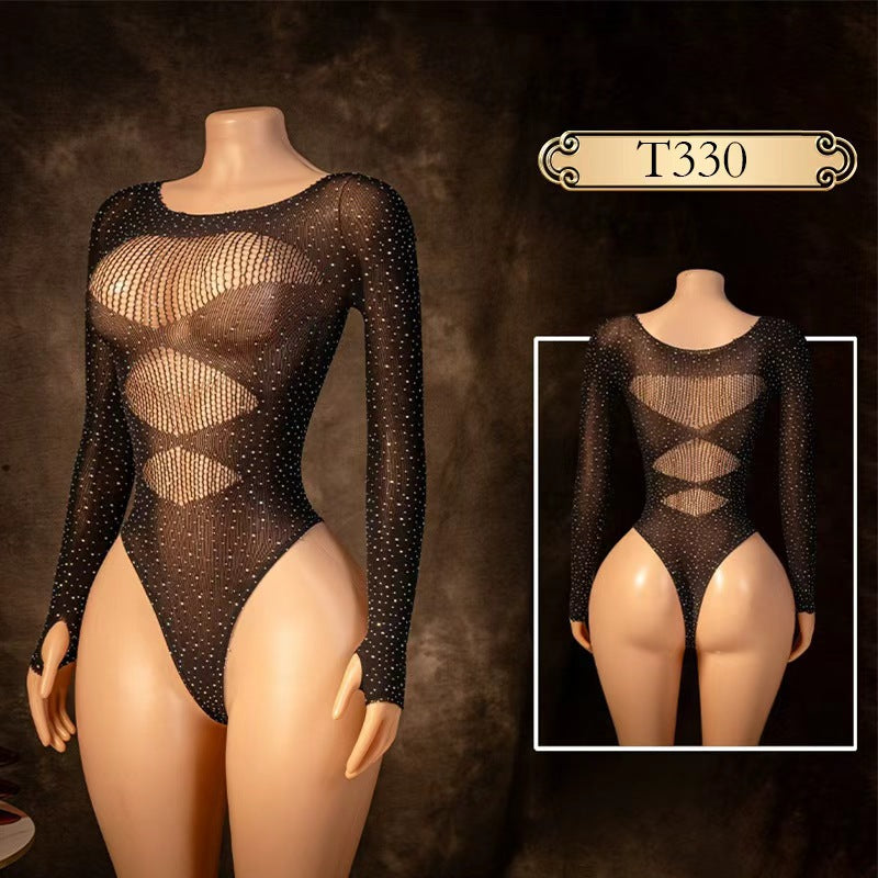 Christmas Mesh Nightdress Set - Holiday Sleepwear