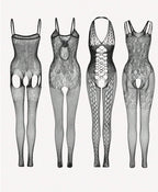 Tight-Fitting Bodysuit Pantyhose with Lace Garter Stockings Set