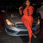 Intricate Jacquard Mesh Bodysuit - Hollow Out High Elastic Jumpsuit