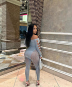 Leopard Print Jacquard Bodysuit - Animal Print Set