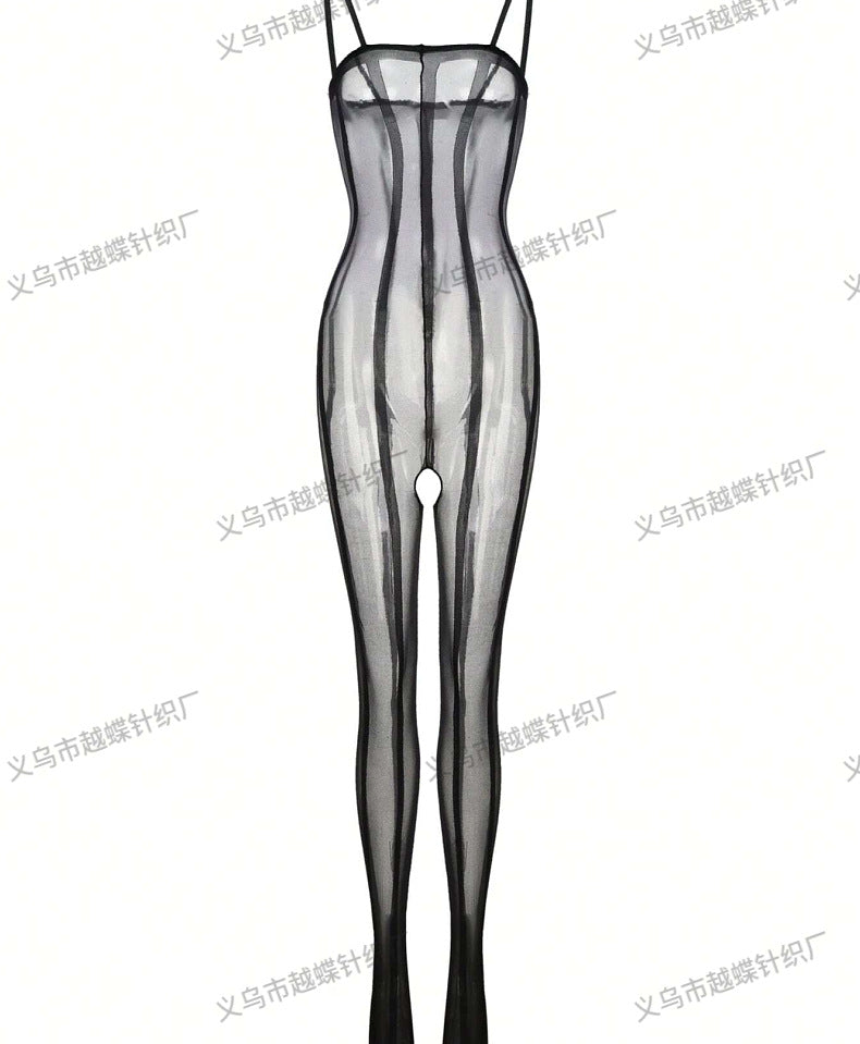 Sheer Camisole Set with Stockings - Nightwear Lingerie