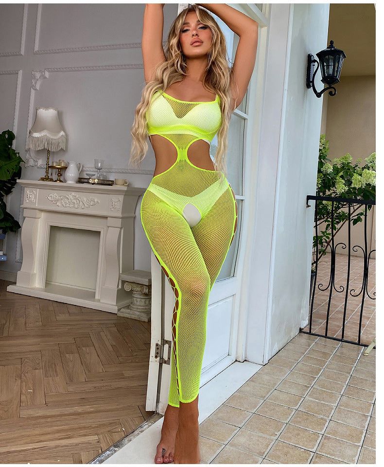 Hollow Out Pantyhose with Garter Straps