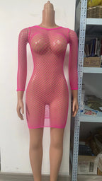 Plus Size Mesh Bodysuit - Hollow Out One-Piece Swimsuit