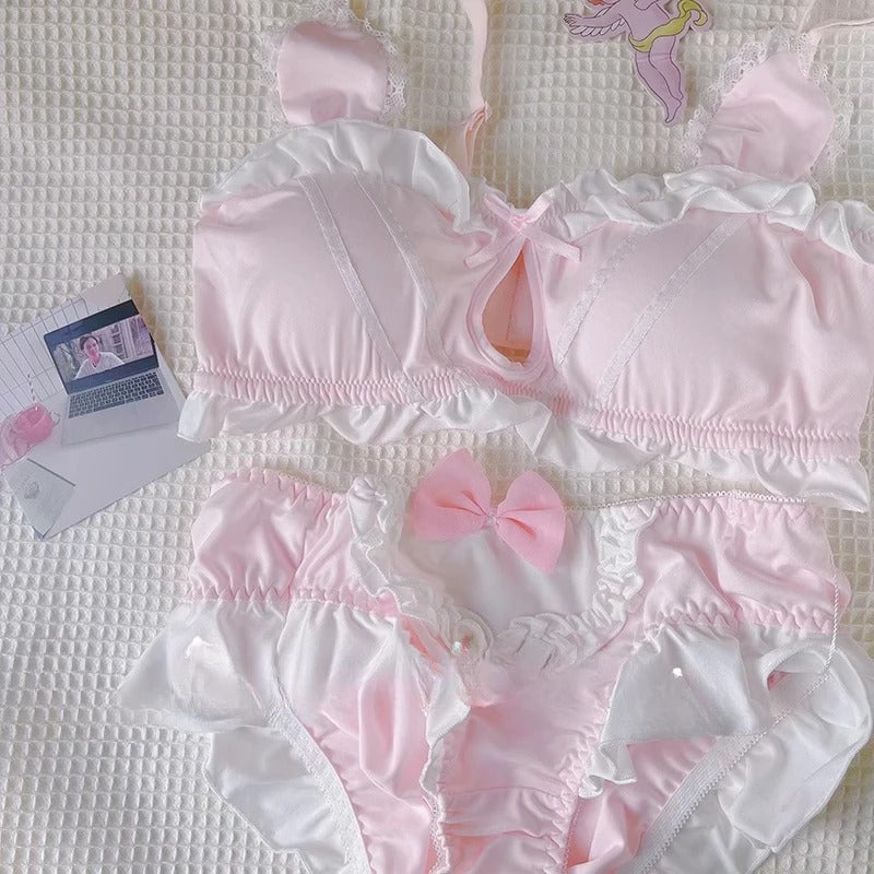 Sweet Bunny Dreams Kawaii Bralette - Wire-Free Comfort Set