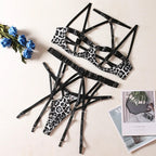 Romance in Straps Lace Lingerie - Elegant Bra and Panty Set