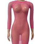 Plus Size Mesh Bodysuit - Hollow Out One-Piece Swimsuit