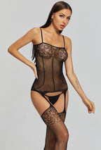 Plus Size Mesh Bodysuit Set - Full Body Design